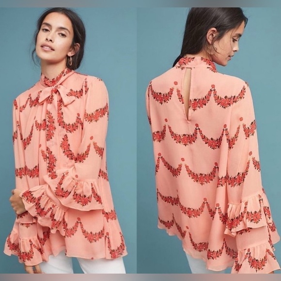 Anthropologie Tops - Athropologie - Nikasha women’s peach shirt sz S